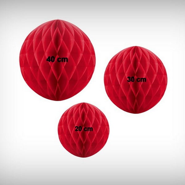 1 Wabenball ROT 20 cm (Größenauswahl)