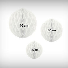Laden Sie das Bild in den Galerie-Viewer, 1 Wabenball WEISS 20 cm (Größenauswahl)
