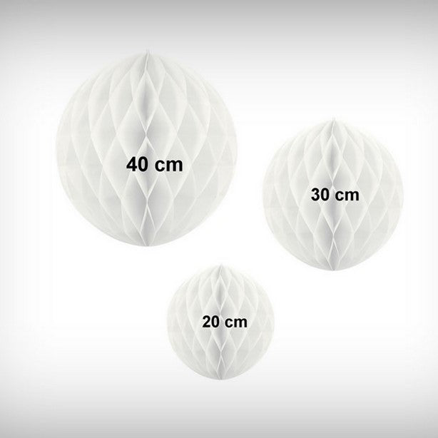 1 Wabenball WEISS 20 cm (Größenauswahl)