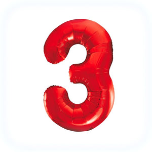 1 Folienballon Zahl 0-9 ROT 86 cm (Auswahl)