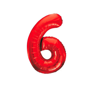 1 Folienballon Zahl 0-9 ROT 86 cm (Auswahl)