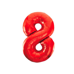 1 Folienballon Zahl 0-9 ROT 86 cm (Auswahl)