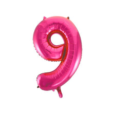 Laden Sie das Bild in den Galerie-Viewer, 1 Folienballon Zahlen von 0-9 PINK 86 cm (Auswahl)
