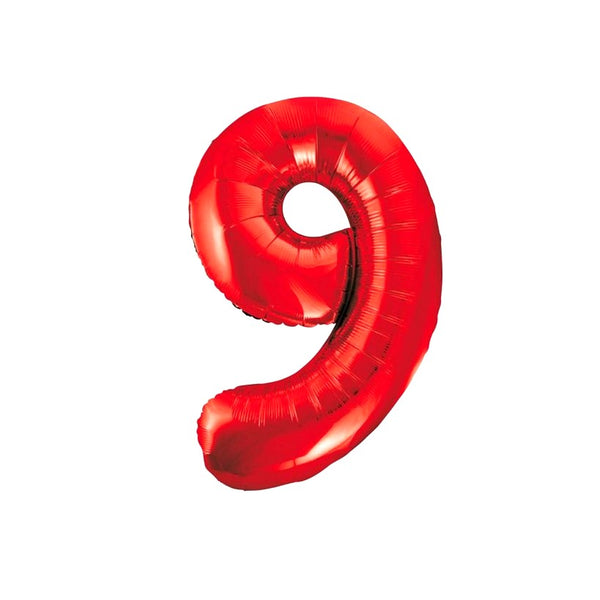 1 Folienballon Zahl 0-9 ROT 86 cm (Auswahl)