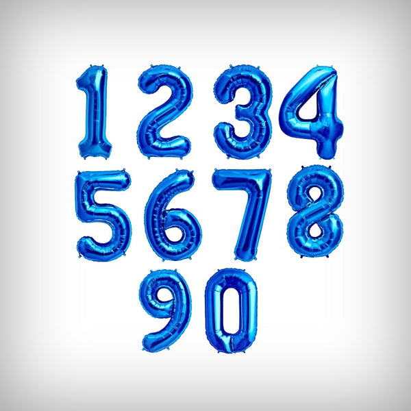 1 Folienballon Zahl 0-9 BLAU 86 cm (Auswahl)