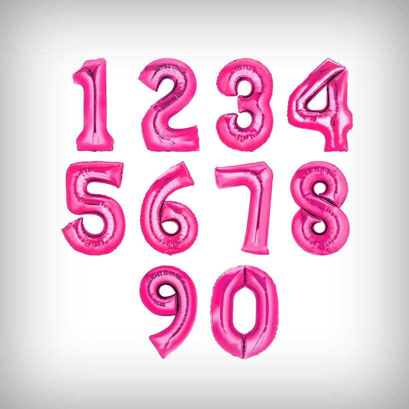 1 Folienballon Zahlen von 0-9 PINK 86 cm (Auswahl)