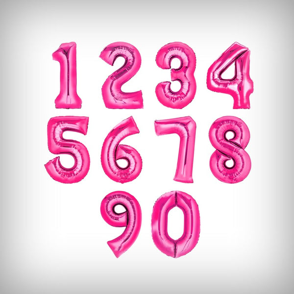 1 Folienballon Zahlen von 0-9 PINK 86 cm (Auswahl)