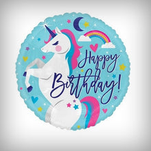 Laden Sie das Bild in den Galerie-Viewer, 1 Folienballon &quot;Happy Birthday&quot; Einhorn
