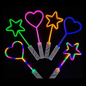 1 LED Neon Leuchtstab mit Stern in BLAU